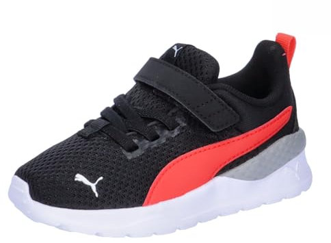 PUMA Jungen Unisex Kinder Anzarun Lite AC Inf Sneaker, Black-Active Red White, 23 EU