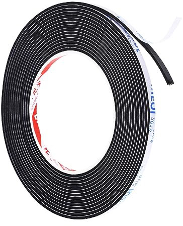 PATIKIL 5M/16.4ft Étanchéité Mousse Ruban, 5mm Large 2mm Épais Unique Face Météo Décapage Porte Sceau Bande pour Fenêtre Porte Isolation, Noir