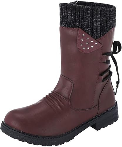 Stiefeletten-Damen-Beige,Wildleder-Winterboots,Klassische Schnürboots,Warm Halbhoch Damenstiefel,Rutschfest Kurzschaft Boots,Comfort Winter Schuhe,Retro Schnüren-Schuhe,Schlupfstiefel,Western Boots