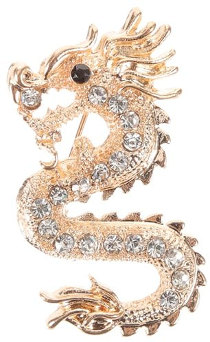 ABOOFAN Décor Style Chinois Broche Dragon Pin Bijoux De Mode Pour Les Femmes Chinois Broche Broches Dragon Broche Pour Hommes Broche Bijoux Pour Femmes Épinglette Pierres Semi-Précieuses