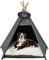 Mooipet Tipi Zelt für Haustiere mit doppelseitigem Kissen Haustierzelt für Hunde/Katzen Haustierhütte Abnehmbar und Waschbar Hundehaus für Meerschweinchen Kaninchen Hamster Kätzchen 60x60x70cm