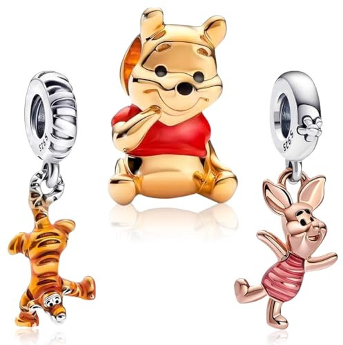 Silber Charms Anhänger Perlen Schmuck, Pendant Dangle Beads Charms Animal, Armbänder und Halsketten Baumeln Anhänger Perlen Geburtstag Geschenk für Frauen Armbänder Halskette Accessoires