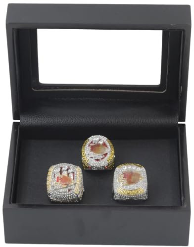 haobook NFL 2019, 2022, 2023 Football Championship Ring-Set, Super Bowl KC Championship Ring mit Display-Box, Andenken, tolles Geschenk für Sportsammler und Fans