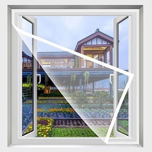 65 x 100 cm, selbstklebendes Fliegengitter für Fenster, Insektenschutz, Insektenschutz, Klettverschluss, hält Fliegen und Mücken fern