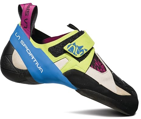 La Sportiva Womens Skwama Performance Rock Climbing Shoes, Apple Green/Cobalt Blue, 5.5-6