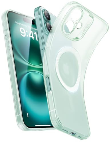ESR for iPhone 16 Case, Compatible with MagSafe, Camera Protection, Shockproof Thin Cover, Resists Yellowing and Scratches, Magnetic Phone Case for iPhone 16, Zero Series, Frosted Green