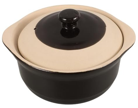 Alipis Unglazed Clay Casserole Pot for Kitchen Clay Stew Pot for Cooking Indian Dishes for Home Stove Use