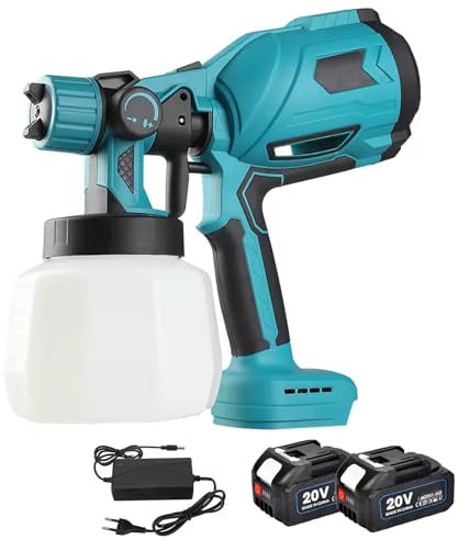 Pistola Pulverizadora De Pintura Inalámbrica, Pulverizador De Pintura para Pintar Casas, con Batería De 21 V, Pistola De Pintura Eléctrica De 700 W, con Contenedor De 1000 Ml Y 3 Boquillas
