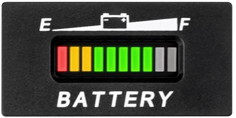 Taikemeti 12-24V/36V/ Lead Acid Battery Power Indicator Electric Vehicle Golf Cart Power Meter Power Indicator for Forklifts, Electric Lawn Mowers and Other Electric Equipment. (48V)