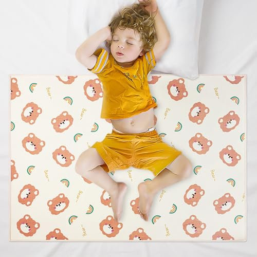 Aolso Töpfchentrainingsmatratze, Matratzenschoner Kinderbett, 65 * 90cm Bettschutz, Waschbare Bettunterlage Wasserdicht, Für Einzelbetten, Kinderbetten, Babybetten-Verdicken (Double face)