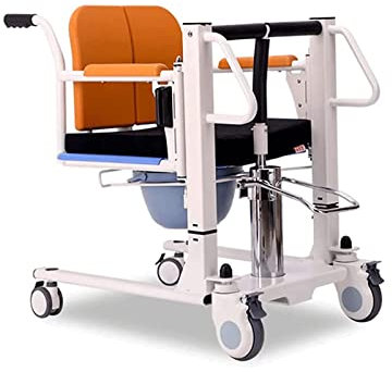 Rollstuhl Patientenlifter für zu Hause, Rollstuhl mit hydraulischem Aufzug, Bett-zu-Toilette-Transferstuhl für Pflegekräfte, um 180 ° geteilter Sitz für ältere Menschen, 260 lbs Für Mobilität