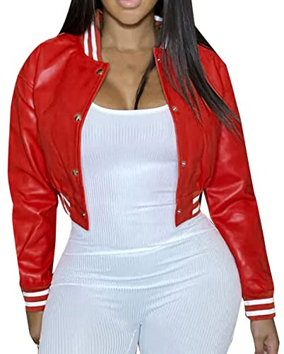 Générique Femme Veste de Motard en Faux Cuir Zipper Veste Courte Cuir Moto Biker Blazer Veste Simili Cuir Femme Zippé Chaud Veste Courte Femme Veste Femme Rose Pâle