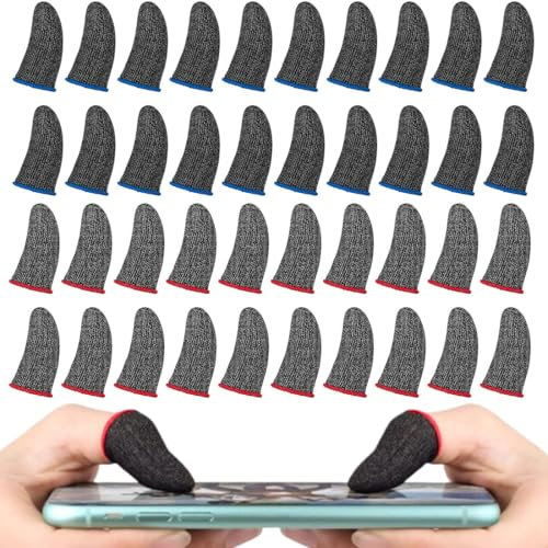 SIOPPKIK 40 Pièces PUBG Mobile Game Finger Sleeve, Gaming Finger Sleeves, Téléphone Portable Pouce Trigger Touchscreen, Gants Ultra sensibles
