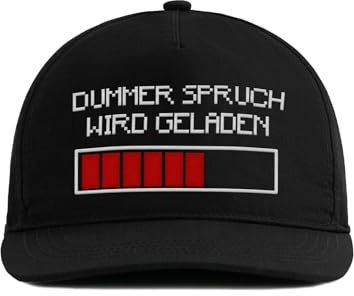 Bestickte Snapback Cap - Dummer Spruch Wird geladen - Unisex - Verstellbar - Mit Kunststoffverschluss, Farbe: Black