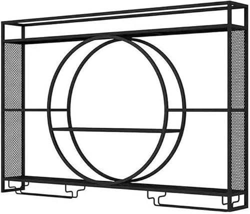 NGAMITSX Bar Accessories,Bottle Shelves Home Bar Glass Holders for Bar Shelf Pint Glasses Bottle Rack for Cupboard Furnishings Decor Liquor Cabinet Wall(Size:140 * 15 * 80cm,Color:Black)