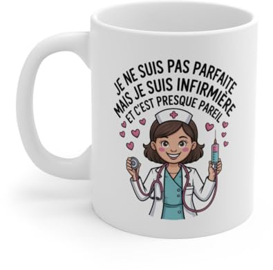 Teecustom Mug Infirmière Humour Tasse Je Ne suis Pas Parfaite mais Je suis Infirmière Cadeau Origina