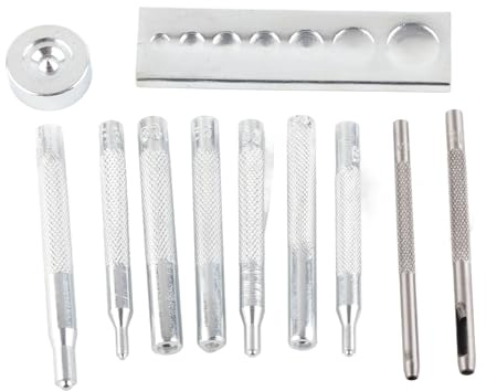 Snap Setter nietkopfsetzer in Hochwertigem Stahlnietstempel, Einschließlich Zwei Loch -Punch 11 PC/Set für Ihre -Handwerksprojekte Druckknopf Werkzeug Foro