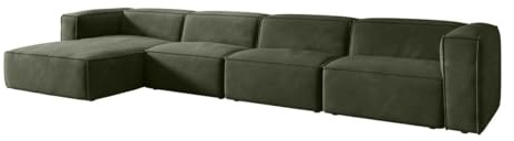 Luxusbetten24 Designer Sofa Comfy L Maxi in Samt Grün Links