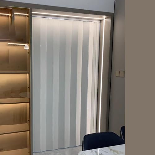 POWRZZZY Porta a Soffietto da Intern Porte Interne a Libro Altezza Porta Pieghevole Invisibile a Nido d'Ape per Garage Scale Cantina(White,80x200cm)