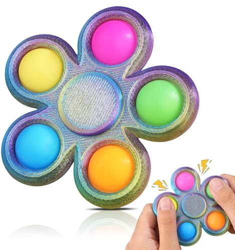 SCIONE 3D Gedrucktes Pop Fidget Spinner Set - Sensorisches Spielzeug für Kinder & Erwachsene | Angst- & ADHS-Linderung mit Popper Finger Spinner | Hochgeschwindigkeits-Fidget Toy für Konzentration