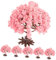 Cabilock 6 pièces Arbres Miniatures Cerisiers Artificiels Simulation de Fleurs pour Décoration de Mini Jardin et Table de Sable Modèle Réaliste pour Miniatures