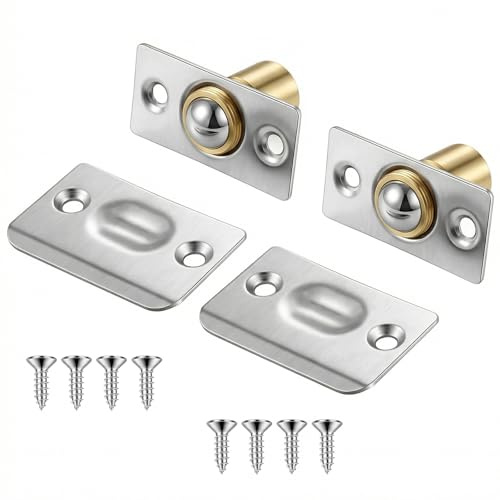 Gyfent 2 Pack Door Latches for Internal Door | Adjustable Roller Ball Catches Invisible Spring Ball Bearing Doors Catches for Closets Top Cupboards Cabinets Bathroom