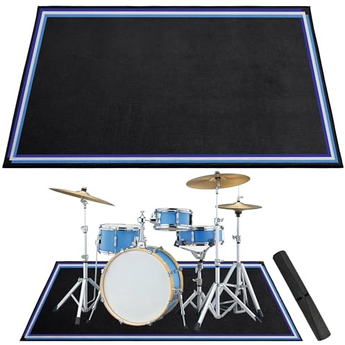 Alyoen Alfombra para batería de 120 x 180 cm, con Base Antideslizante y Aislamiento acústico, Alfombra de Tambor para batería eléctrica, Accesorios de Tambor, Regalo para Bateristas