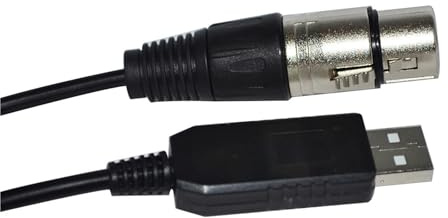 RGKYFUKL Cavo CONVERTITORE da RS485 DMX512 A USB 3PIN 3P DMX 512 XLR Femmina COLORATO for Il Controller da PALCO Freestyler QLC(1.8M,Color E)