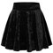Damen Mädchen Basic Mini Skater Rock Samt Stretch Rock (M, # 2 schwarz)