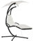 Outsunny Bain de Soleil transat Suspendu Chaise Suspendu Extérieur avec Pare-Soleil et Matelas Design Contemporain 194L x 117l x 192H cm Acier Polyester crème Noir
