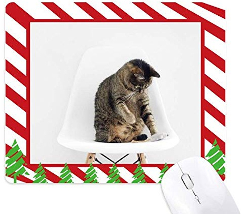 animal drôle action cat tire tapis de souris canne de noël du tapis.