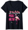 Damen egal was passiert pegel halten Flamingo Party JGA Saufen T-Shirt mit V-Ausschnitt