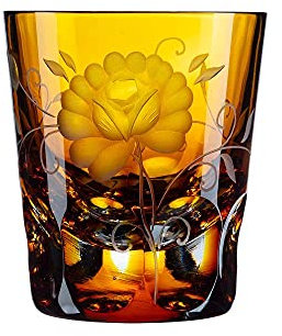 ARNSTADT KRISTALL Vaso de cristal (8,5 cm), color rosa y ámbar