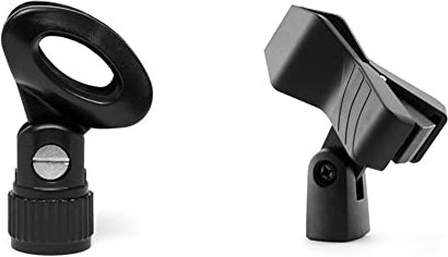 TIGER MCA88-BK Universal Microphone Clip Quality Spring Mic Clip Black & MCA93-BK Quick Release Microphone Clip Adjustable angle Mic Clip Standard 5/8 Thread Black