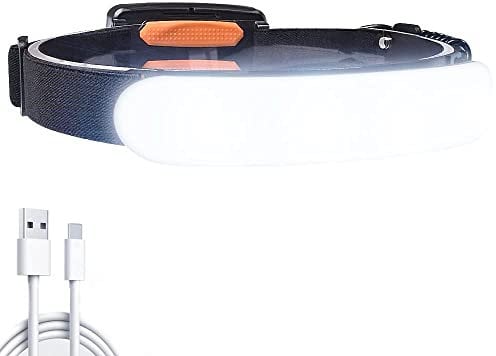 LETOUR Head Torch Rechargeable, 5000mAh LED Headlight, Ultra-Wide-Angle 230° Lighting Headlamps 90°Adjustable COB Hardhat Light, IPX6 Waterproof 2000Lumens Headtorch for Camping, Hiking, Jogging