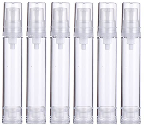 ericotry 6Pcs 15ml Airless Pump Bottles Travel Bottles for Toiletries Leak Proof Travel Size Lotion Pump Bottles Cosmetic Containers for Cream Foundation Essence Shampoo