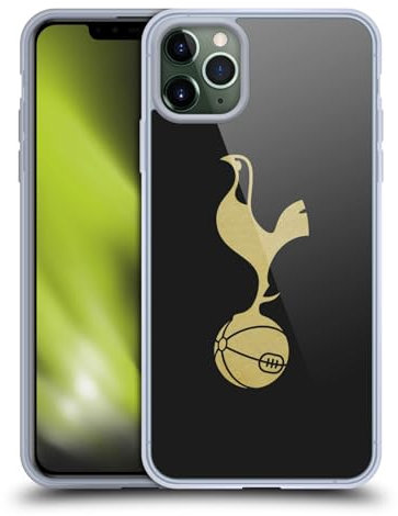 Head Case Designs Officially Licensed Tottenham Hotspur F.C. Black And Gold Badge Gel Case [Military Grade Protection] Compatible with Apple iPhone 11 Pro Max and Compatible with MagSafe