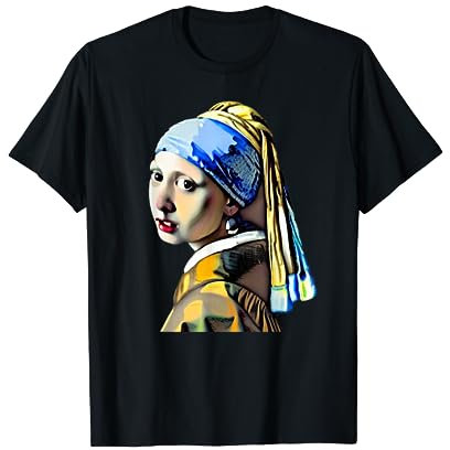 Johannes Vermeer Pop Art Ohrring Mädchen mit Perle T-Shirt