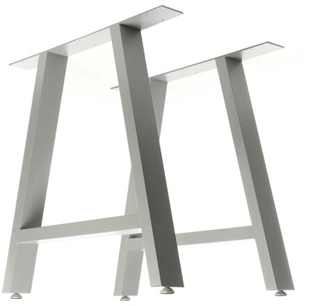 XPOtool Tischbeine 2er Set aus Stahl 70x72cm Grau in A-Form Industrial Vierkantrohr Tischkufen Tischgestell Tischuntergestell Möbelkufen