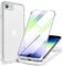 Miracase 360 Grad Hülle kompatibel mit iPhone SE 2022/ SE 2020/ iPhone 8, Ganzkörper Schutzhülle mit eingebauter Glas Displayschutzfolie, Stoßfeste Fullbody Handyhülle, Transparent