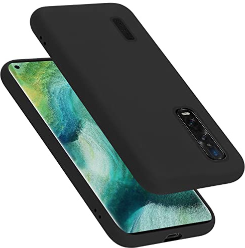 Cadorabo Hülle kompatibel mit Oppo FIND X2 PRO Hülle Silikon Handyhülle für FIND X2 PRO Case aus flüssigem Silikon- Kratzfeste und stoßfeste dünne TPU Schutzhülle - Liquid SCHWARZ
