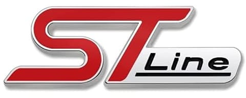AUTOZOCO ST Line Aufkleber | Emblem | Kofferraum Geeignet | Kompatibel Mit Ford | Material ABS | 10 cm Breite x 3,5 cm Höhe