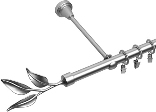 RENA Gardinenstange Vorhangstange - 19 mm - aus Metall - Lautlose Rollen - Komplettset - Chrom Matt 160cm |Bawaro