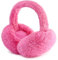 SEYUFN Cache Oreilles Femme Pliables Cache Oreille Fourrure Pelucheux d'Hiver Cache-Oreilles Fille Chauds Chauffe-Oreilles Doux pour l'Extérieur (A-rose rouge 1)