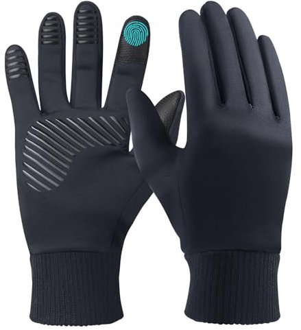 LOUXPERT Winterhandschuhe für Herren und Damen, Radfahren: wasserdichte Handschuhe für kaltes Wetter, Touchscreen-Finger (Grau, Größe S (Herren) – M (Damen))