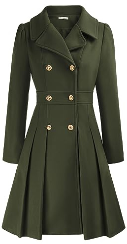 GRACE KARIN Donna Cappotto Elegante Coat Lana Donna Elegante Trench Donna Doppiopetto/Cintura