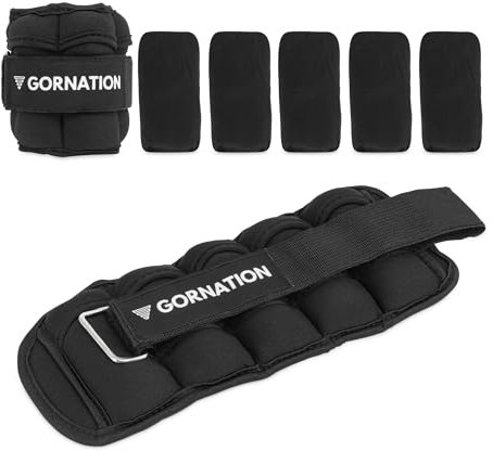 GORNATION Ankle Weights, Vielseitige, verstellbare 1kg, Knöchelgewichte für verbessertes Kraft- und Balancetraining, für Fitness und Ausdauer, Gewichte für Arme & Beine, 1 Paar