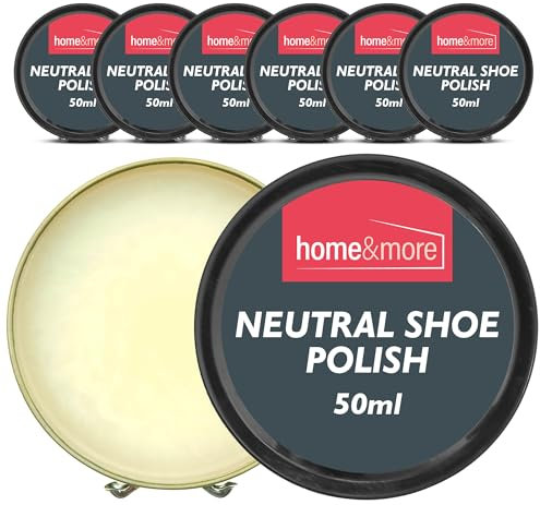 SOL 6pk Neutral Shoe Polish 300ml - Shoe Cream with Beeswax & Carnauba Wax for Lasting Shine - Clear Shoe Polish for Boots, Shoes, Leather Care
