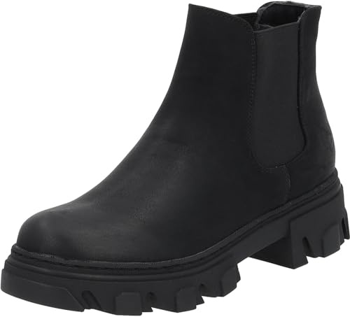 Palado Chelsea Boots Damen Paros - modische Stiefeletten - leicht gefütterte Boots - elegante Stiefel Schwarz UK9 - EU42