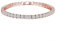 fdsmall 4MM Zircon Classic Sparkle Tennis Braccialetto, Diamante Bracciale Donna Dimensione Perfetta 7 pollici per Ragazze Compleanno, Matrimonio, Regalo Gioielli di Natale (Rose Gold)